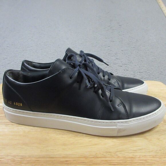 Common Projects Court Boxed Leather Sneakers EU 42, US 9 Blue‎ Made in Italy - Picture 1 of 11
